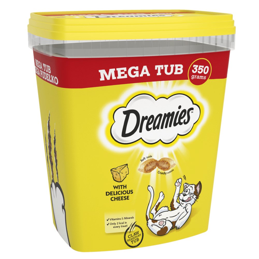 Dreamies Cheese Cat Treats Mega Tub - 2 x Tubs, Dreamies,