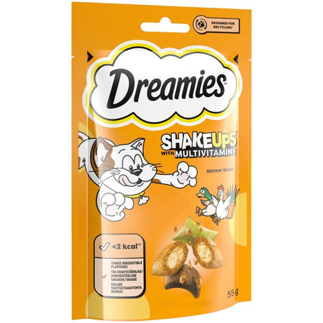 Dreamies Shakeups Rockin Roost Multivitamins Cat Treats Poultry & Catnip, Dreamies, 8 x 55g