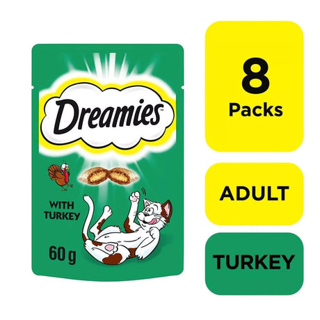 DREAMIES with Turkey Cat Treats - 8 x 60g, Dreamies,