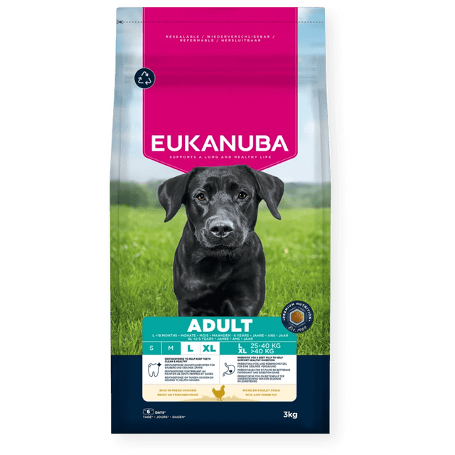 Eukanuba Adult Large Breed Fresh Chicken Dry Dog Food, Eukanuba, 3 x 3 kg