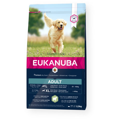 Eukanuba Adult Large Breed Lamb & Rice Dry Dog Food, Eukanuba, 3 x 2.5kg