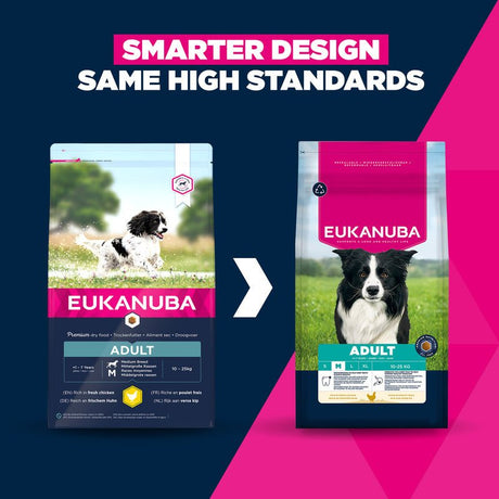 Eukanuba Adult Medium Breed Fresh Chicken Dry Dog Food, Eukanuba, 12 kg