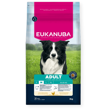 Eukanuba Adult Medium Breed Fresh Chicken Dry Dog Food, Eukanuba, 3 x 3 kg
