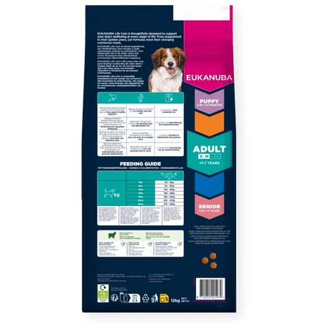 Eukanuba Adult Small/Medium Breed Lamb & Rice Dry Dog Food, Eukanuba, 3 x 3 kg