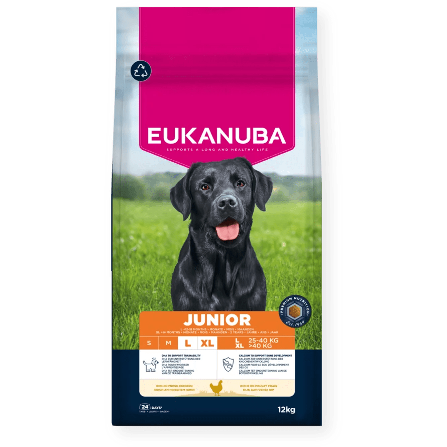 Eukanuba Junior Large Breed Fresh Chicken Dry Dog Food - 12 kg, Eukanuba,