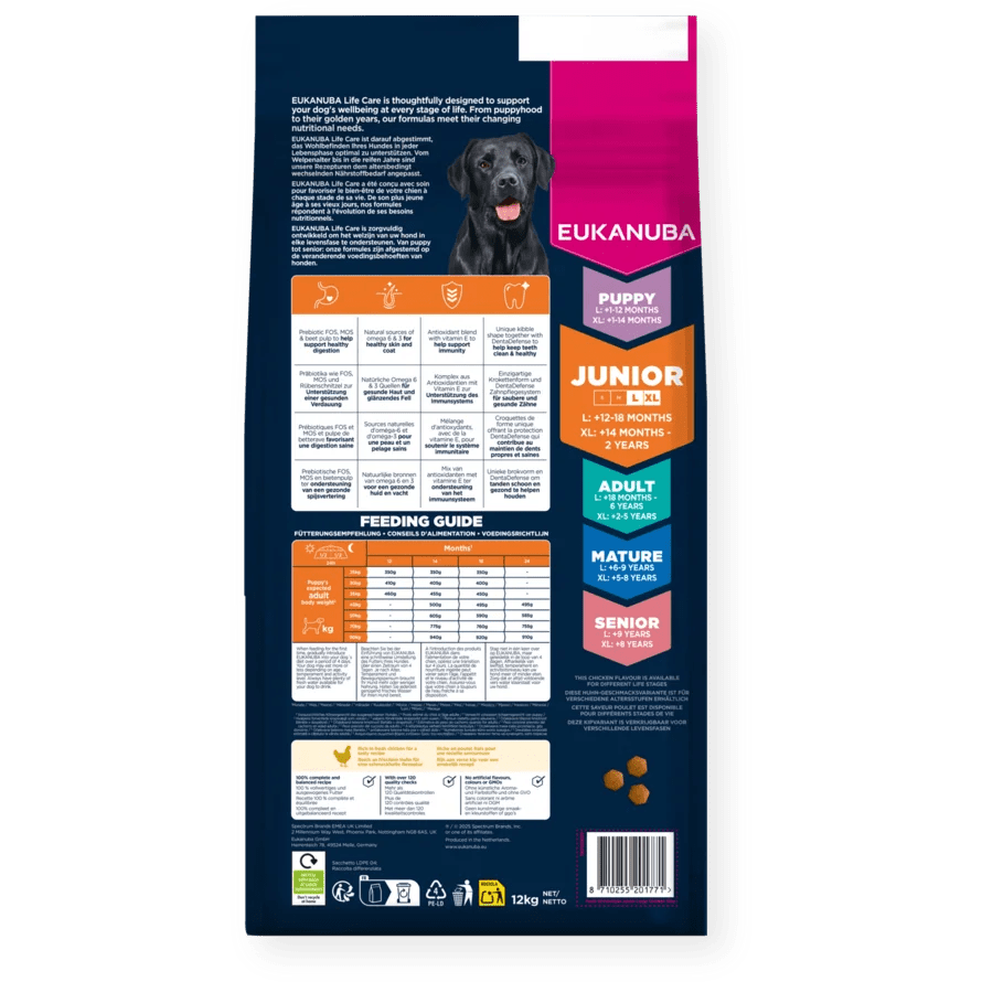 Eukanuba Junior Large Breed Fresh Chicken Dry Dog Food - 12 kg, Eukanuba,