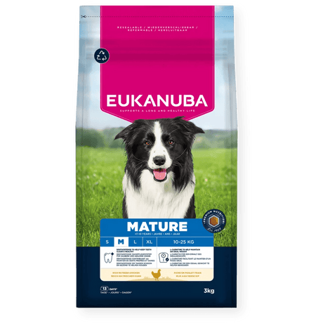 Eukanuba Mature Medium Breed Fresh Chicken Dry Dog Food, Eukanuba, 3 x 3 kg