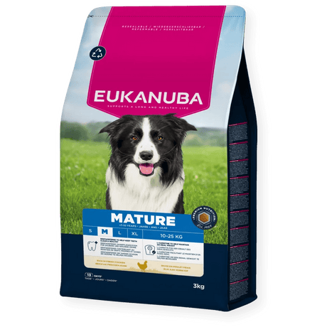Eukanuba Mature Medium Breed Fresh Chicken Dry Dog Food, Eukanuba, 3 x 3 kg
