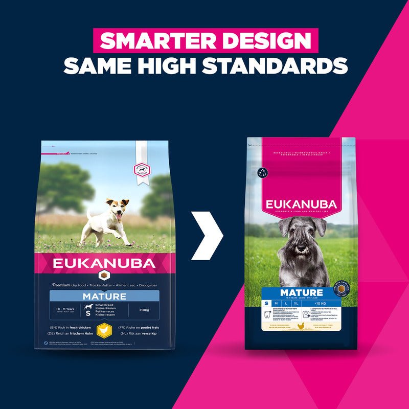 Eukanuba Mature Small Breed Fresh Chicken Dry Dog Food, Eukanuba, 3 x 3 kg
