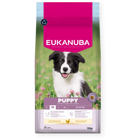 Eukanuba Puppy Medium Breed Fresh Chicken Dry Dog Food, Eukanuba, 12 kg