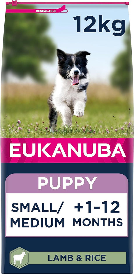 Eukanuba Puppy Small/Medium Breed Lamb & Rice Dry Dog Food, Eukanuba, 12 kg