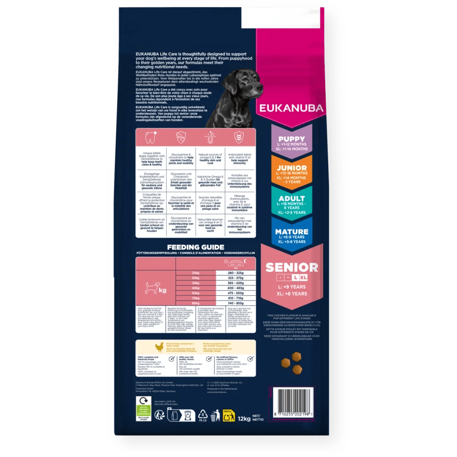 Eukanuba Senior Large Breed Fresh Chicken Dry Dog Food 12 kg, Eukanuba,