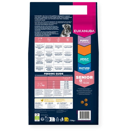 Eukanuba Senior Small Breed Fresh Chicken Dry Dog Food, Eukanuba, 3 x 3 kg