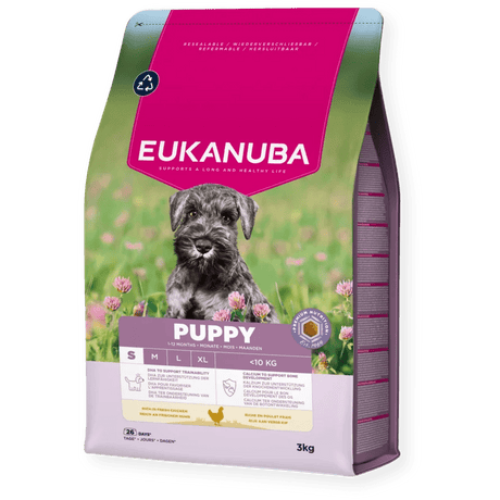 Eukanuba Small Breed Puppy Fresh Chicken Dry Dog Food, Eukanuba, 3 x 3 kg