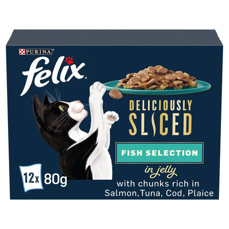 Felix Deliciously Sliced Fish Selection in Jelly - 48 x 80g, Felix,