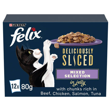 Felix Deliciously Sliced Mixed Selection in Jelly - 48 x 80g, Felix,