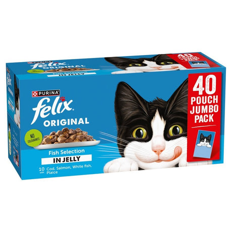 Felix Original Fish Selection in Jelly Wet Cat Food, Felix, 40 x 85g