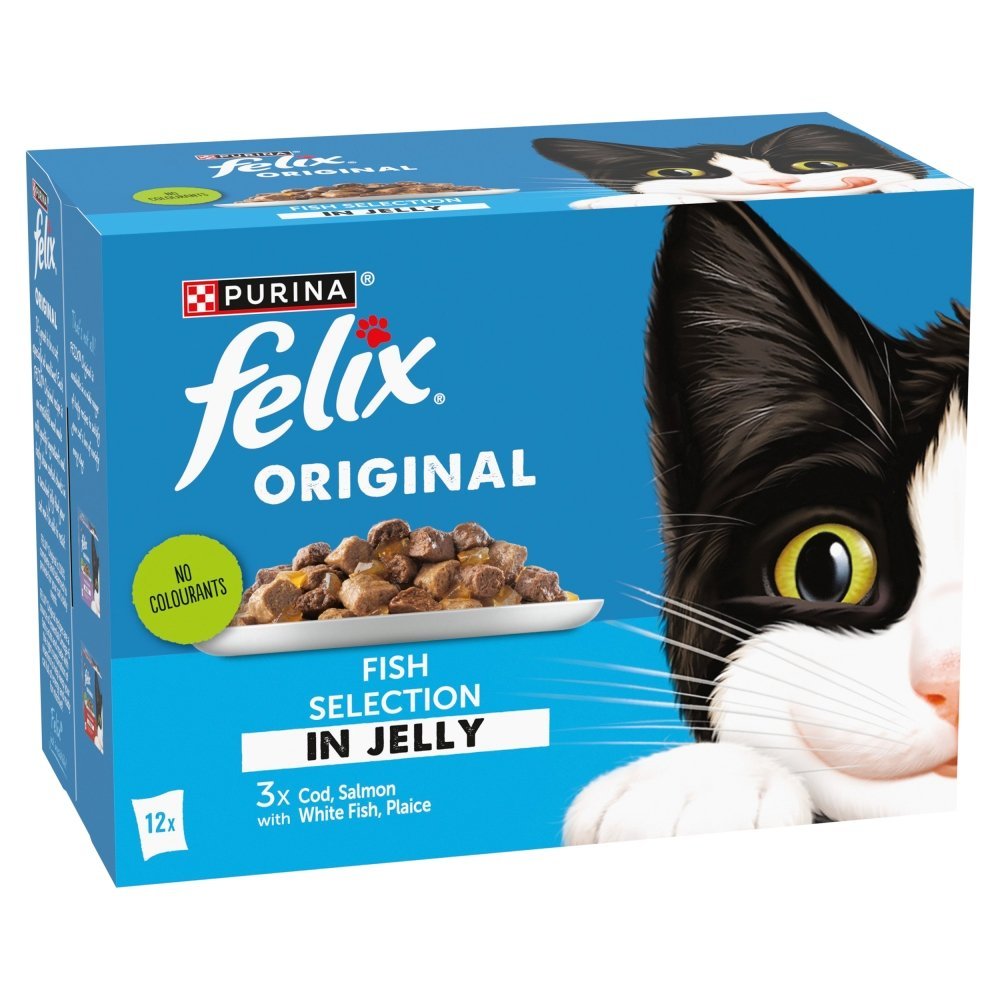 Felix Original Fish Selection in Jelly Wet Cat Food, Felix, 4x (12x85g)