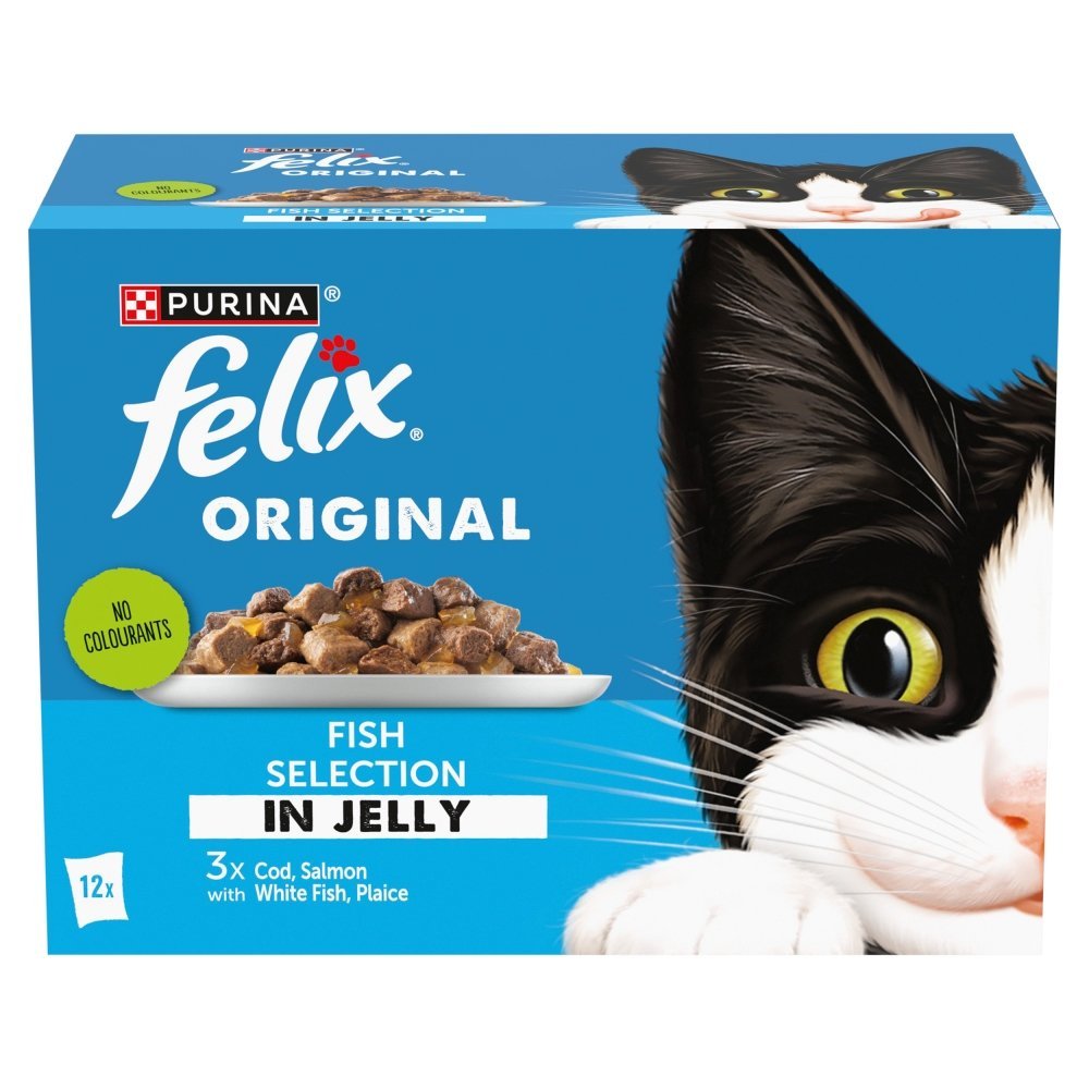 Felix Original Fish Selection in Jelly Wet Cat Food, Felix, 4x (12x85g)