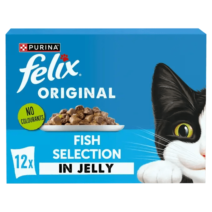 Felix Original Fish Selection in Jelly Wet Cat Food, Felix, 4x (12x85g)