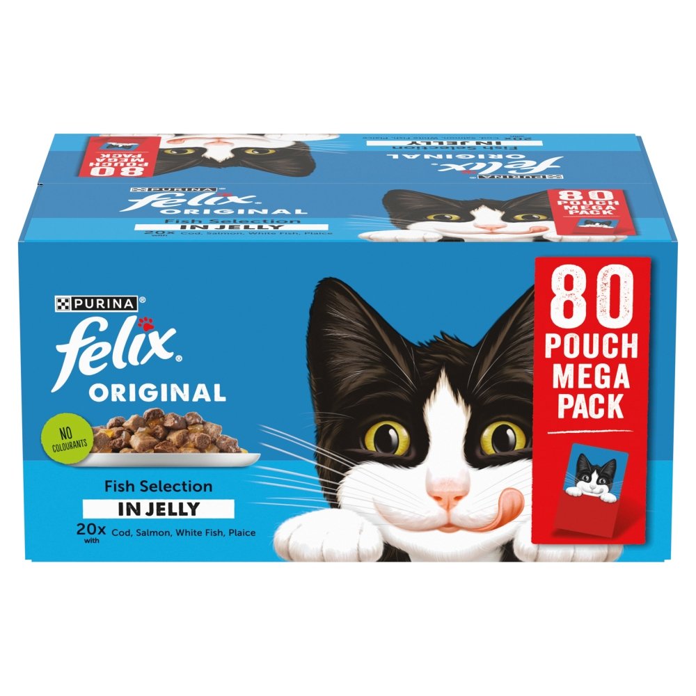 Felix Original Fish Selection in Jelly Wet Cat Food, Felix, 80 x 85g