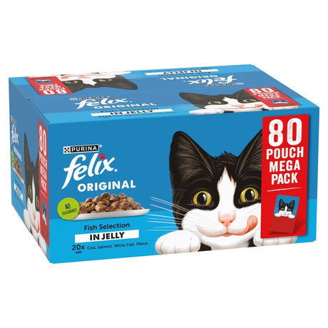 Felix Original Fish Selection in Jelly Wet Cat Food, Felix, 80 x 85g