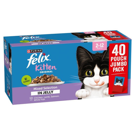 Felix Original Kitten Mixed Selection in Jelly Wet Cat Food, Felix, 40 x 85g