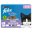 Felix Original Kitten Mixed Selection in Jelly Wet Cat Food, Felix, 4x (12x85g)