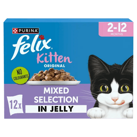 Felix Original Kitten Mixed Selection in Jelly Wet Cat Food, Felix, 4x (12x85g)