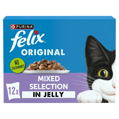 Felix Original Mixed Selection in Jelly Wet Cat Food Pouches, Felix, 4x (12x85g)