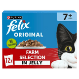 Felix Original Senior 7+ Farm Selection in Jelly Wet Cat Food, Felix, 4x (12x85g)