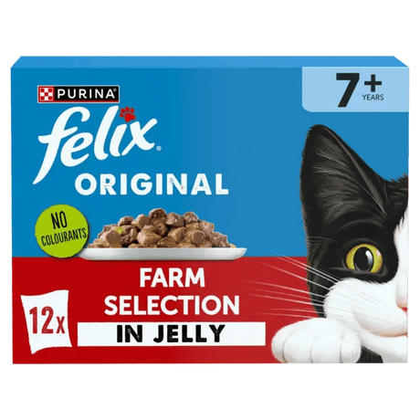 Felix Original Senior 7+ Farm Selection in Jelly Wet Cat Food, Felix, 4x (12x85g)