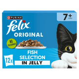 Felix Original Senior 7+ Fish Selection in Jelly Wet Cat Food, Felix, 4x (12x85g)