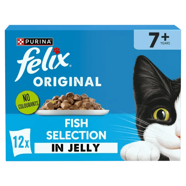 Felix Original Senior 7+ Fish Selection in Jelly Wet Cat Food, Felix, 4x (12x85g)