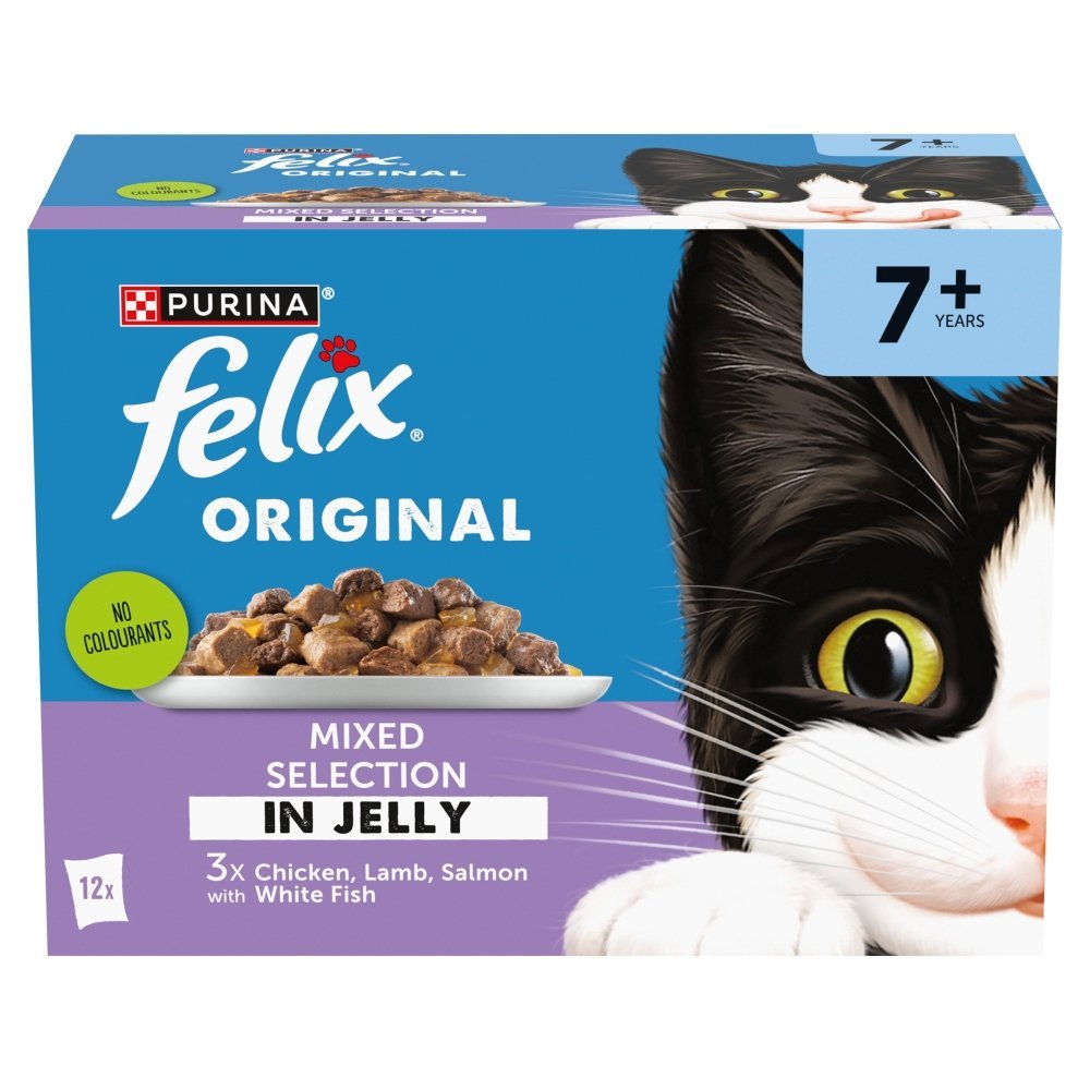 Felix Original Senior 7+ Mixed Selection in Jelly Wet Cat Food, Felix, 4x (12x85g)