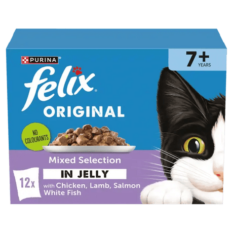 Felix Original Senior 7+ Mixed Selection in Jelly Wet Cat Food, Felix, 4x (12x85g)