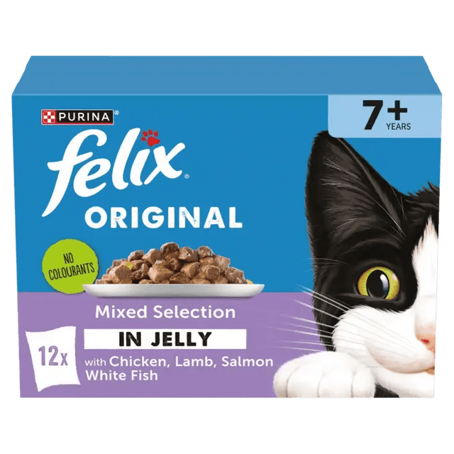 Felix Original Senior 7+ Mixed Selection in Jelly Wet Cat Food, Felix, 4x (12x85g)