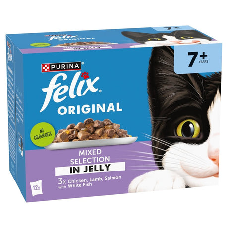 Felix Original Senior 7+ Mixed Selection in Jelly Wet Cat Food, Felix, 4x (12x85g)