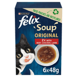 Felix Soup Original Farm Selection Wet Cat Food - 8 Boxes of (6x48g), Felix,