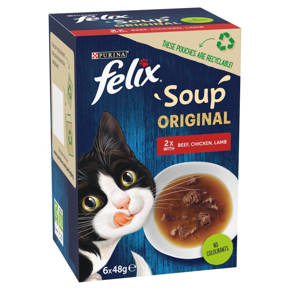 Felix Soup Original Farm Selection Wet Cat Food - 8 Boxes of (6x48g), Felix,