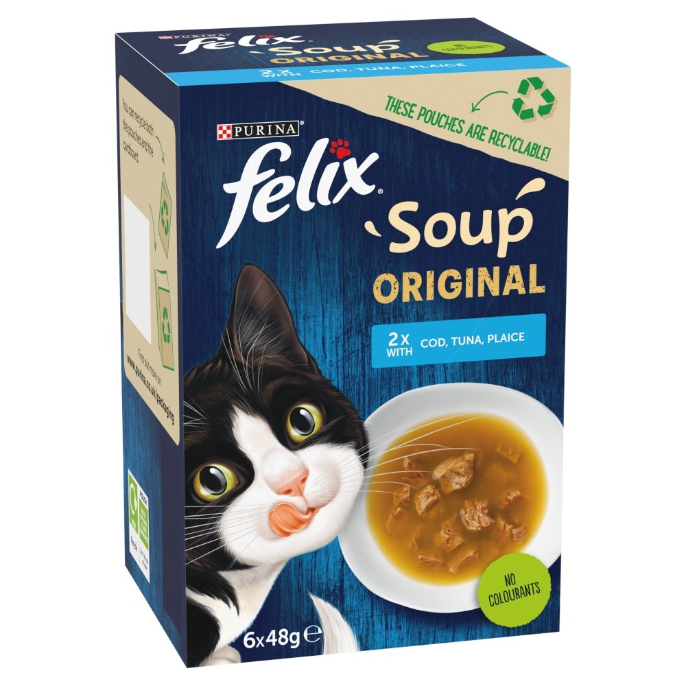 Felix Soup Original Fish Selection Wet Cat Food - 8 Boxes of (6x48g), Felix,