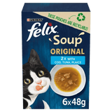 Felix Soup Original Fish Selection Wet Cat Food - 8 Boxes of (6x48g), Felix,