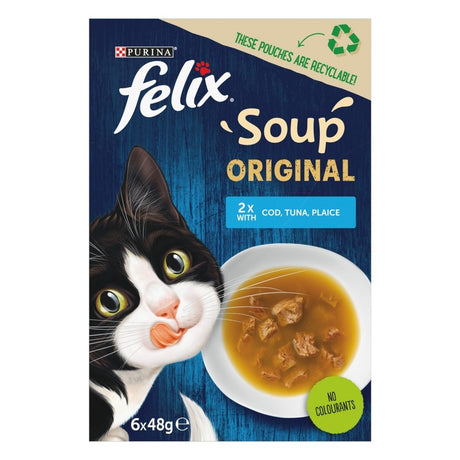 Felix Soup Original Fish Selection Wet Cat Food - 8 Boxes of (6x48g), Felix,