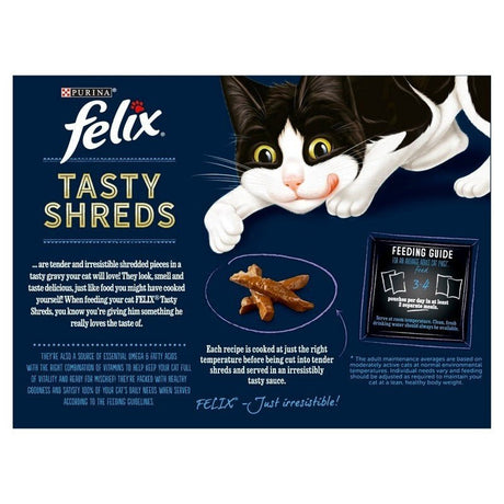 Felix Tasty Shreds Mixed Selection in Gravy Adult Wet Cat Food - 48 x 80g, Felix,