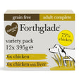 Forthglade Adult Complete Chicken & Chicken with Liver Variety Wet Pack 12x395g, Forthglade,