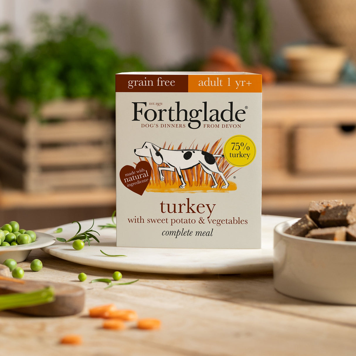 Forthglade Adult Complete Grain Free Turkey & Sweet Potato Wet Dog Food 18x395g, Forthglade,