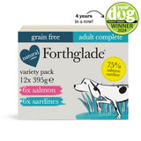 Forthglade Adult Dog Complete Grain Free Salmon & Sardines Variety Pack 12x395g, Forthglade,