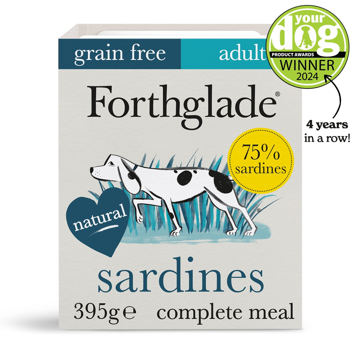 Forthglade Adult Dog Complete Grain Free Sardines with Sweet Potato & Veg Trays 18x395g, Forthglade,