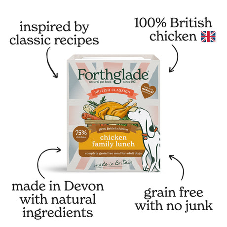 Forthglade British Classics Chicken Family Lunch Wet Dog Food, Forthglade, 18 x 395g