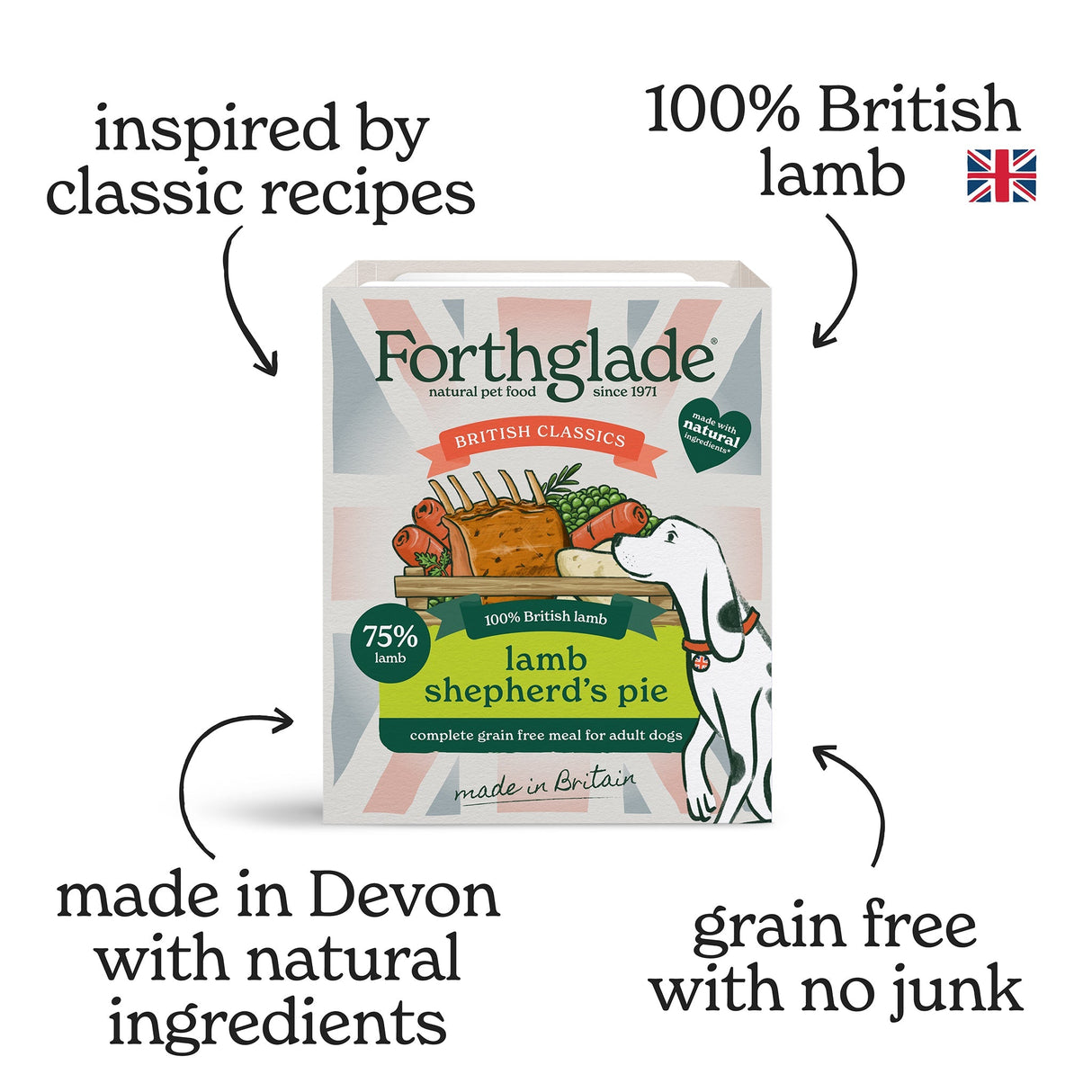 Forthglade British Classics Lamb Shepherds Pie Wet Dog Food, Forthglade, 18 x 395g